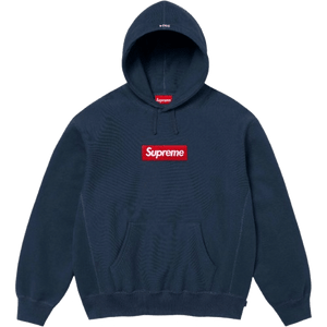 Supreme Box Logo Pullover Hooded Sweatshirt Navy Blue image 0