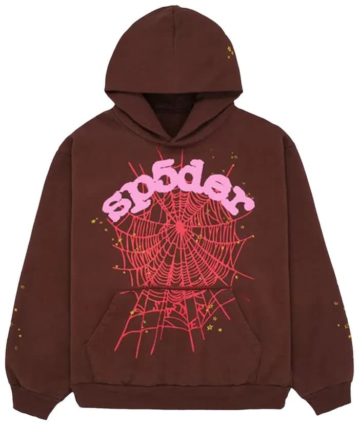 Sp5der Web Hoodie Brown image 0