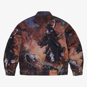 Supreme x Frank Frazetta Faux Shearling Lined Trucker Jacket Multi-Color image 3