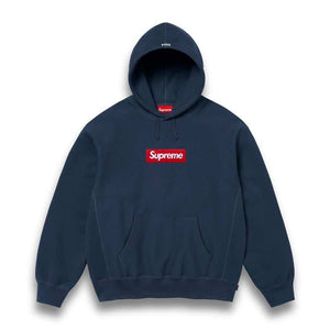 Supreme Box Logo Pullover Hooded Sweatshirt Navy Blue - S image