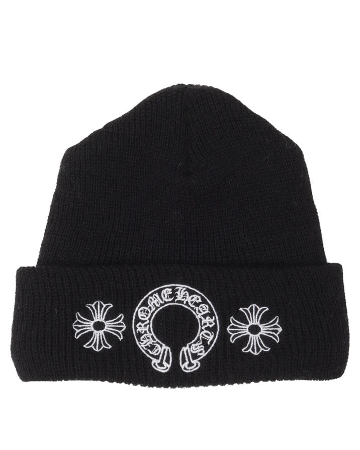 Chrome Hearts Black Horseshoe Beanie image 0