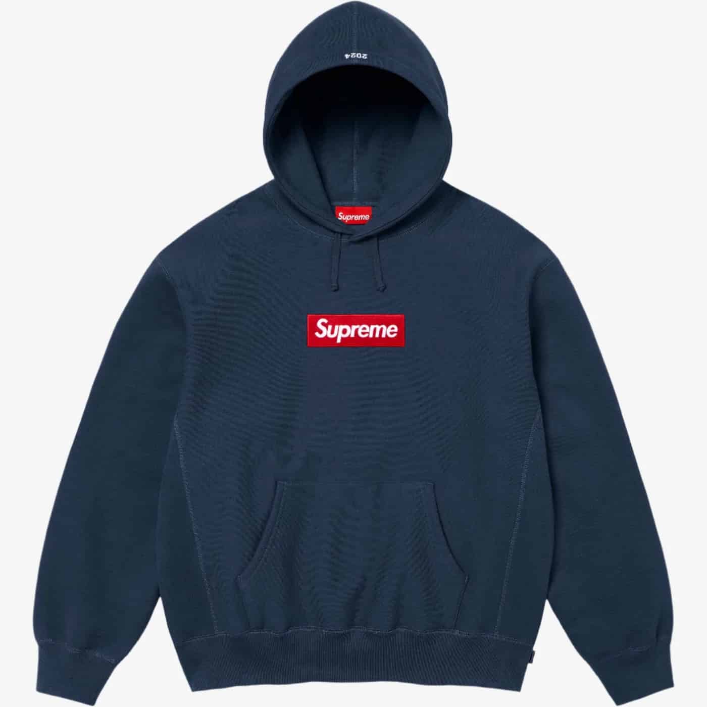 Supreme Box Logo Pullover Hooded Sweatshirt Navy Blue image 1
