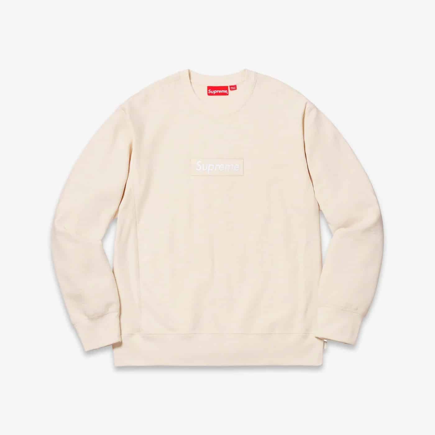 Supreme Crewneck 'Box Logo' Natural (FW18) image 1